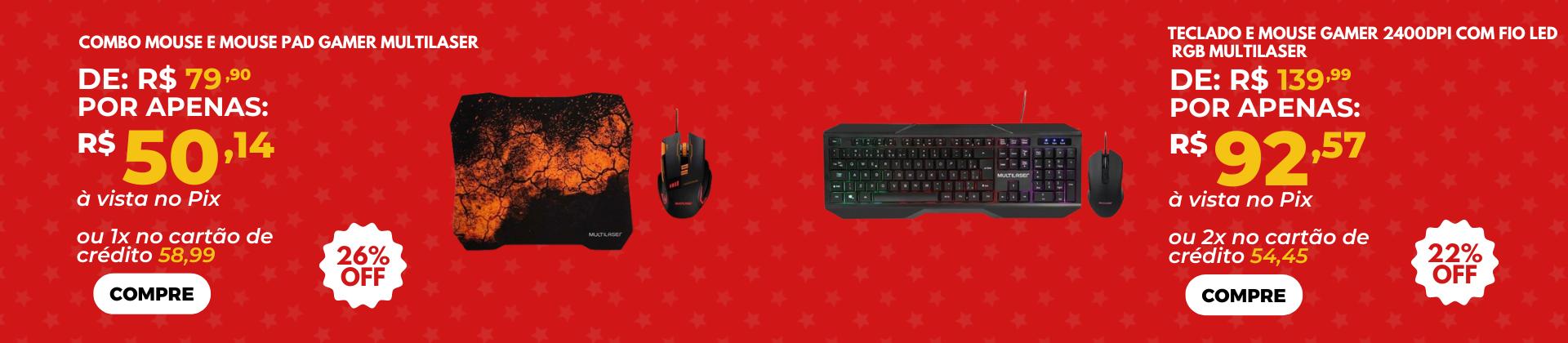 Combo Mouse e Mouse Pad e Combo Teclado e Mouse Gamer